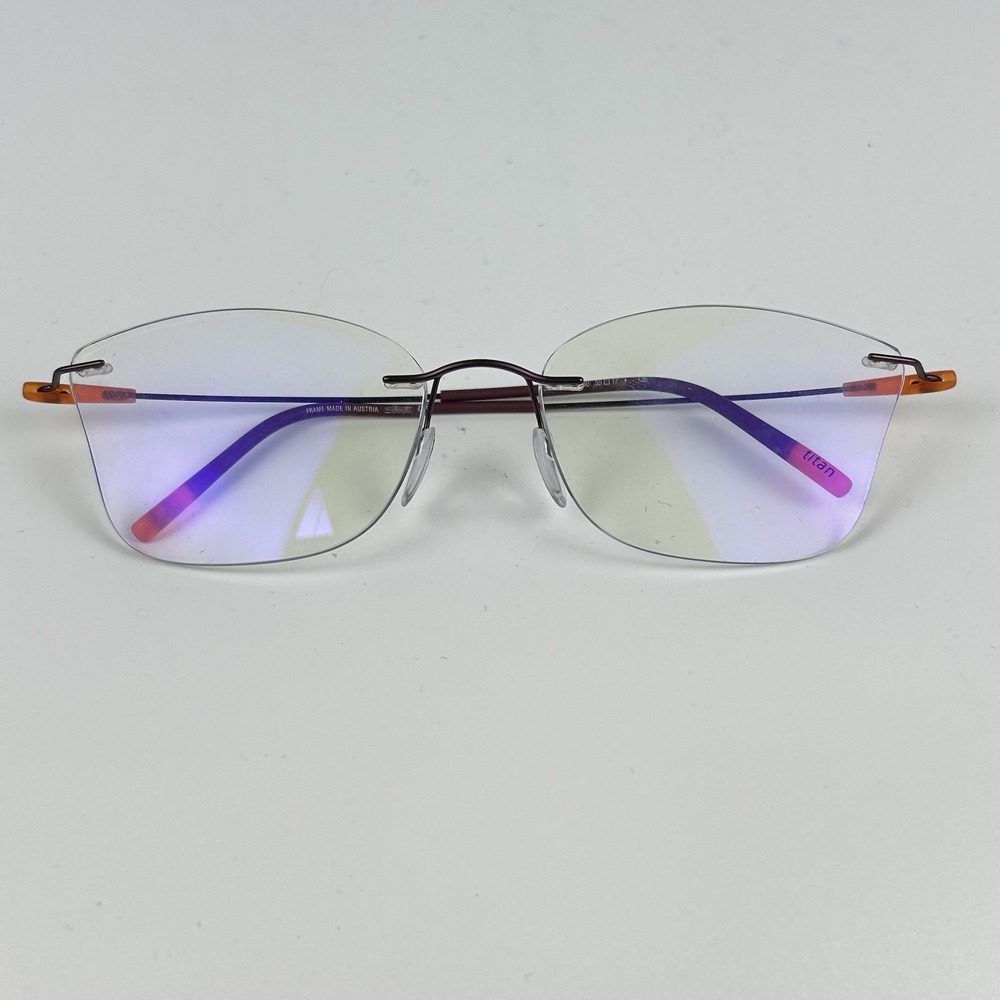 Silhouette 5500 Eyeglasses Frames‎ 4040 Purple Orange 55-17-135 - Picture 11 of 11
